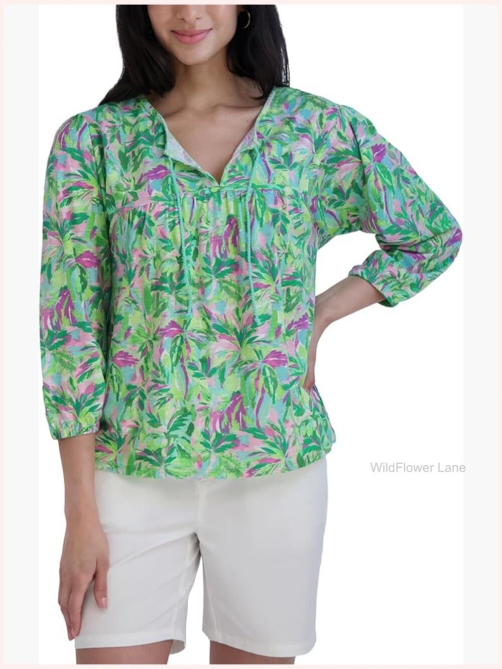 Women's 3/4 Sleeve Scoop Neck Relaxed Fit T-Shirt